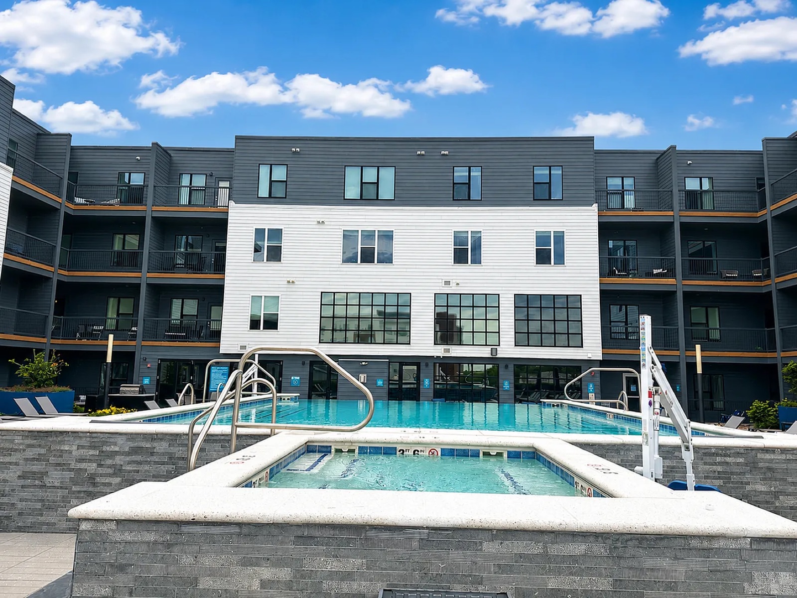 02 – Pool deck front view