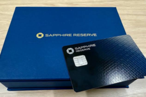 Chase Sapphire Reserve credit card beside its presentation box